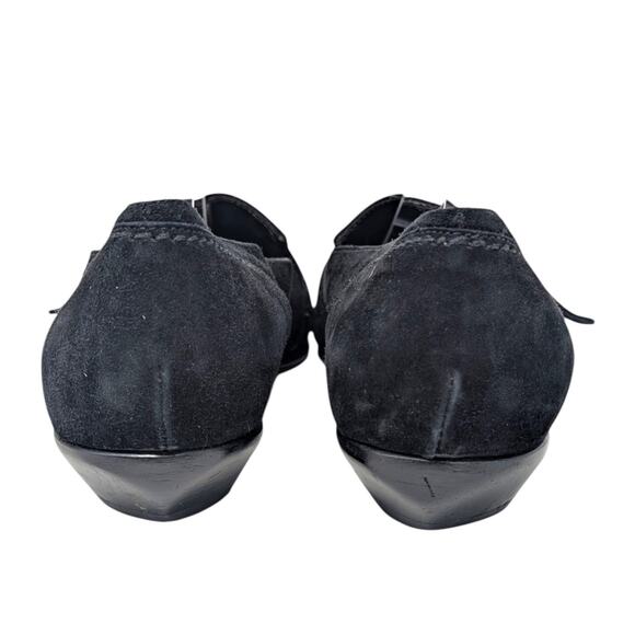 Attilio Giusti Leombruni Black Suede Buckle Loafers Women’s Size 39 Italy - Picture 6 of 7